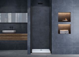 Душевая дверь Vincea Alpha VDP-3AL700CLB, черный, стекло прозрачное