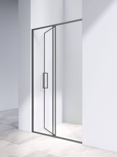 Душевая дверь Vincea Slim 8mm VDP-4SL120CLGM, вороненая сталь, стекло прозрачное