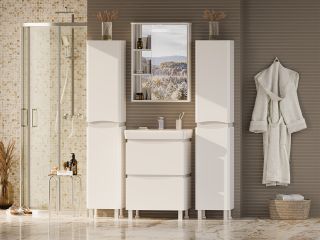 Напольный шкаф - пенал Misty Венера 35см правый белый