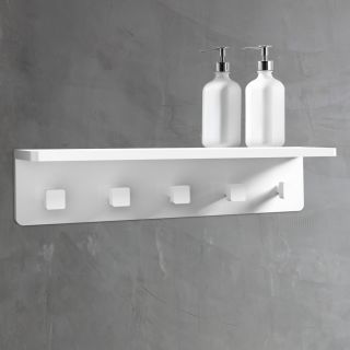 Вешалка с полкой ABBER Stein AS1651 45см белый матовый