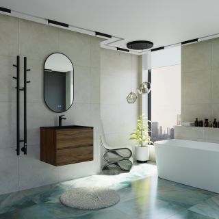 Полотенцесушитель электрический Vincea VTD-1D2BE 25х130, черный, таймер