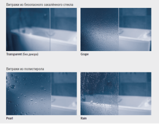 Шторка на ванну Ravak Supernova VSK2 Rosa 170 76PB010041 Rain профиль белый правый