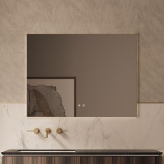 Зеркало Vincea LED VLM-4F100BG-2 1000х800 в алюминиевой раме, брашированное золото