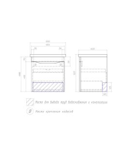 Тумба под раковину подвесная Vigo Grani tp.GRI.FOS.50.1Y 50 см белый