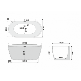 Ванна акриловая Delice Voyage DLR440106Bu 170х80 синяя матовая