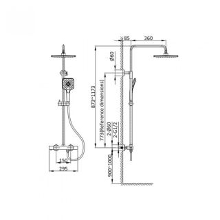 Душевая система Vincea Next VSFS-1N0TMB термостатическая черный