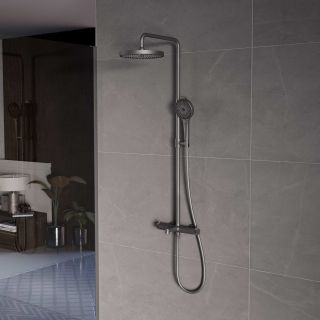 Душевая стойка Vincea Rim VSFS-2RM1GM, вороненая сталь