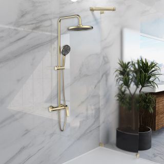 Душевая стойка Vincea Arco VSFS-4AR1BG, брашированное золото