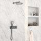 Душевой комплект Vincea VSFW-422T2GM встраиваемый, термостатический, двухрежимный, вороненая сталь