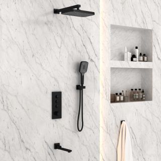 Душевой комплект Vincea VSFW-433T1MB встраиваемый, термостатический, трехрежимный, черный