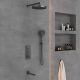 Душевой комплект Vincea VSFW-433TI2GM встраиваемый, термостатический, трехрежимный, вороненая сталь