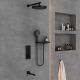 Душевой комплект Vincea VSFW-433TI2RGM встраиваемый, термостатический, трехрежимный, вороненая сталь