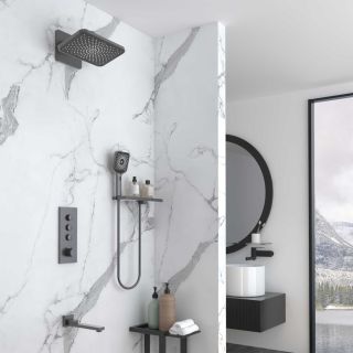 Душевой комплект Vincea VSFW-433TI4RGM встраиваемый, термостатический, трехрежимный, вороненая сталь