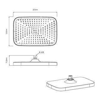 Верхний душ с держателем Vincea VSHD-41CMB черный