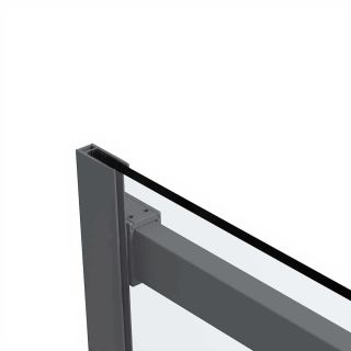 Душевой уголок Vincea Como Soft VSR-1CS1013CLGM, 1300*1000, вороненая сталь, стекло прозрачное