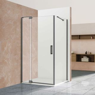 Душевой уголок Vincea Extra VSR-1E111290CLGM, 1100/1200*900, вороненая сталь, стекло прозрачное