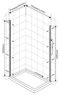 Душевой уголок Vincea Extra VSR-1E809010CLB, 800/900*1000, черный, стекло прозрачное