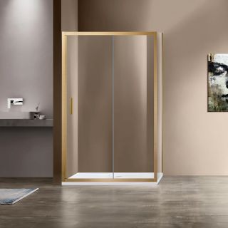 Душевой уголок Vincea Garda VSR-1G9013CLG, 1300*900, брашированное золото, стекло прозрачное