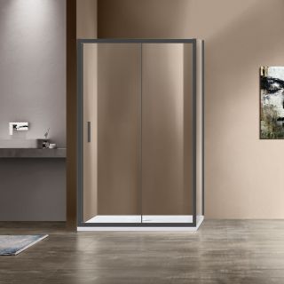 Душевой уголок Vincea Garda VSR-1G9015CLGM, 1500*900, вороненая сталь, стекло прозрачное