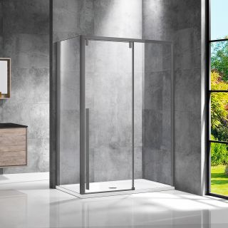 Душевой уголок Vincea Lugano VSR-1L1012CLGM-1, 1200*1000, вороненая сталь, стекло прозрачное