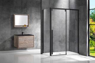 Душевой уголок Vincea Lugano VSR-1L1015CLB-1, 1500*1000, черный, стекло прозрачное