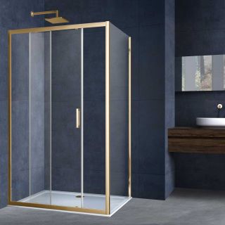 Душевой уголок Vincea Alpha VSR-3AL9013CLG, 1300*900, брашированное золото, стекло прозрачное