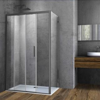 Душевой уголок Vincea Soft VSR-3SO9015CLGM, 1500*900, вороненая сталь, стекло прозрачное