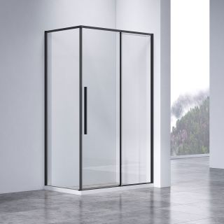 Душевой уголок Vincea Slim-N VSR-4SN8014CLB, 1400*800, черный, стекло прозрачное