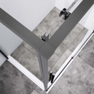 Душевой уголок Vincea Slim-N VSR-4SN9011CLGM, 1100*900, вороненая сталь, стекло прозрачное