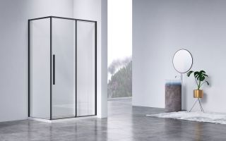 Душевой уголок Vincea Slim-N VSR-4SN9012CLB, 1200*900, черный, стекло прозрачное