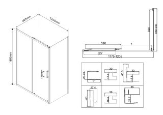 Душевой уголок Vincea City VSR-5CT9012MT 120x 90 см
