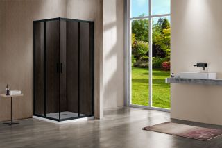 Душевой уголок Vincea Garda VSS-1G1011CGB, 1100*1000, черный, стекло тонированное