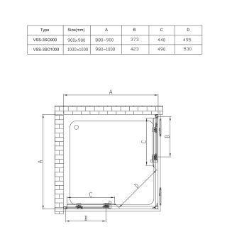 Душевой уголок Vincea Soft VSS-3SO100CLGM, 1000*1000, вороненая сталь, стекло прозрачное