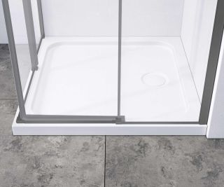 Душевой уголок Vincea Slim-N VSS-4SN8010CLGM, 1000*800, вороненая сталь, стекло прозрачное