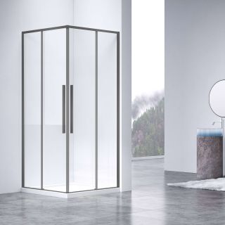 Душевой уголок Vincea Slim-N VSS-4SN900CLGM, 900*900, вороненая сталь, стекло прозрачное