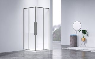 Душевой уголок Vincea Slim-N VSS-4SN9010CLGM, 1000*900, вороненая сталь, стекло прозрачное