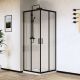 Душевой уголок Vincea City VSS-5CT9010CLB, 1000*900, черный, стекло прозрачное