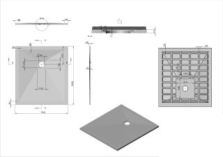 Душевой поддон Vincea VST-4SR9010W 100 x 90 см