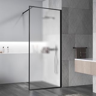 Душевая перегородка Vincea Walk-In HP Art VSW-1HP700FLB, 700*2000, черный матовый, стекло рифленое