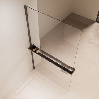 Душевая перегородка Vincea Walk-In VSW-1HR100CLGM, 1000*2000, вороненая сталь, стекло прозрачное