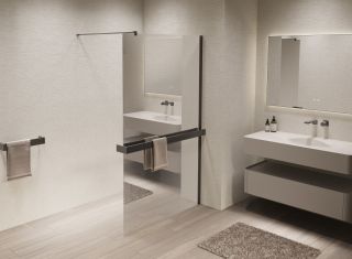 Душевая перегородка Vincea Walk-In VSW-1HR100MRGM, 1000*2000, вороненая сталь, стекло зеркальное