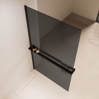 Душевая перегородка Vincea Walk-In VSW-1HR120CGB, 1200*2000, черный, стекло тонированное