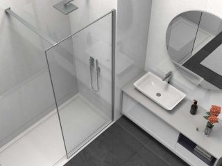 Душевая перегородка Vincea Walk-In HS VSW-1HS800CLGM, 800*2000, вороненая сталь, стекло прозрачное