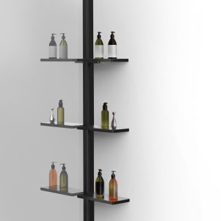 Душевая перегородка Vincea Walk-In VSW-1HWS100MRB, 1000*2000, черный матовый, стекло зеркальное