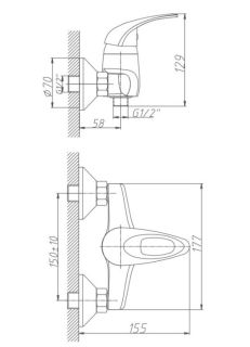 Смеситель для душа Haiba HB2003 хром