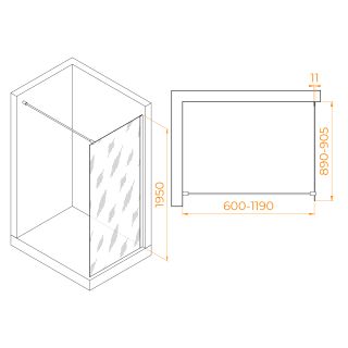 Душевая перегородка RGW WA-002B 35100209-14 90см чёрный
