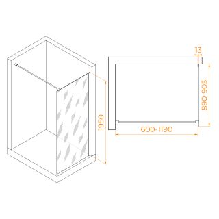 Душевая перегородка RGW WA-010B 351001009-14 90см чёрный