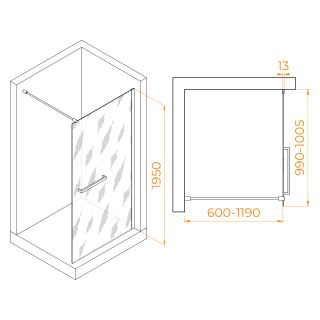 Душевая перегородка RGW WA-040 35104010-11 100см хром