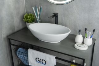 Раковина Gid Wm9021 51193 накладная белый матовый 52x32x14