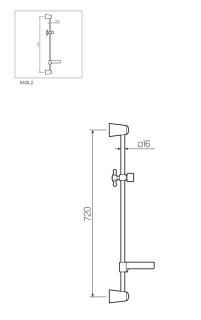 Душевая штанга РМС RACK-2 хром